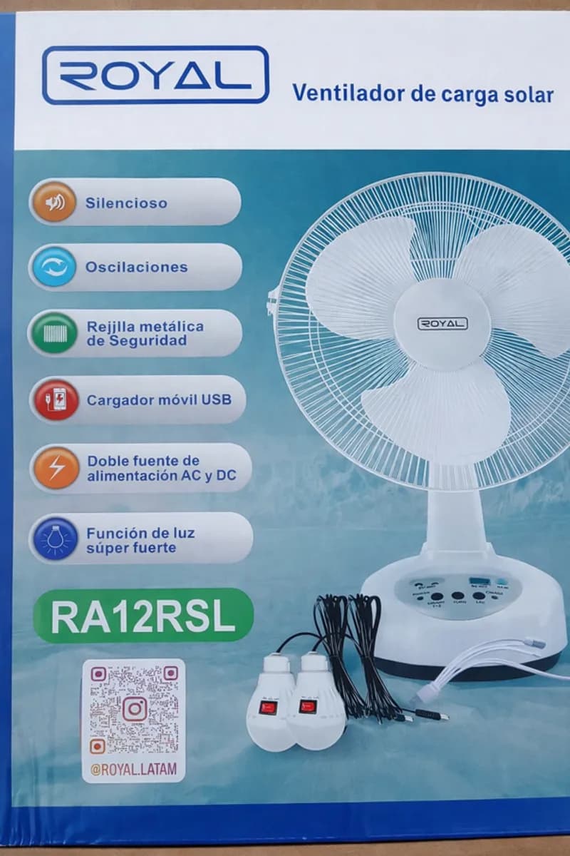 Ventilador de carga solar 12" Royal - Miniatura 2