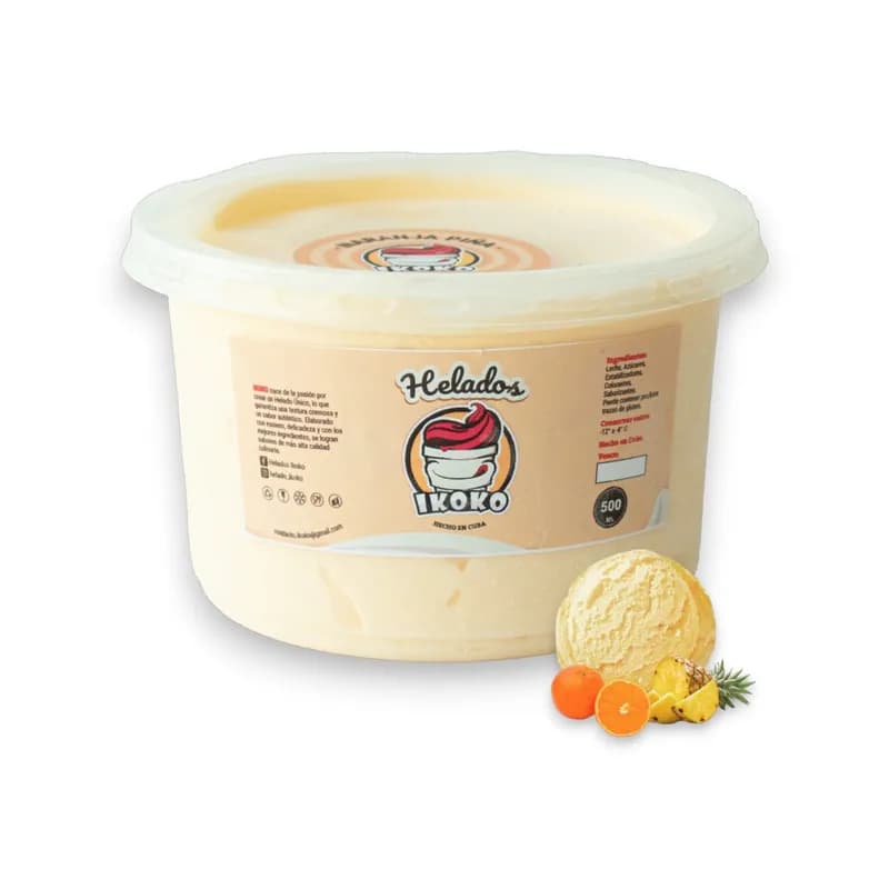 Helado Ikoko 500ml (Naranja Piña) - Imagen 1