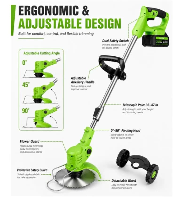Podadora de Césped Inhalámbrica 880 Watts - Miniatura 2