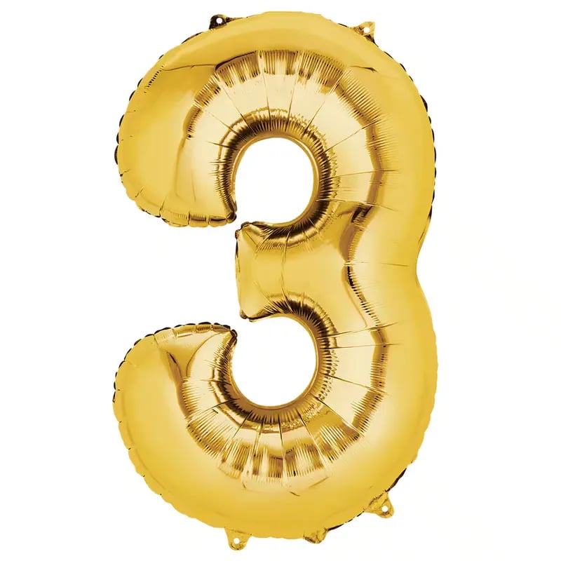 Globo dorado número 3 - 14'' - Imagen 1