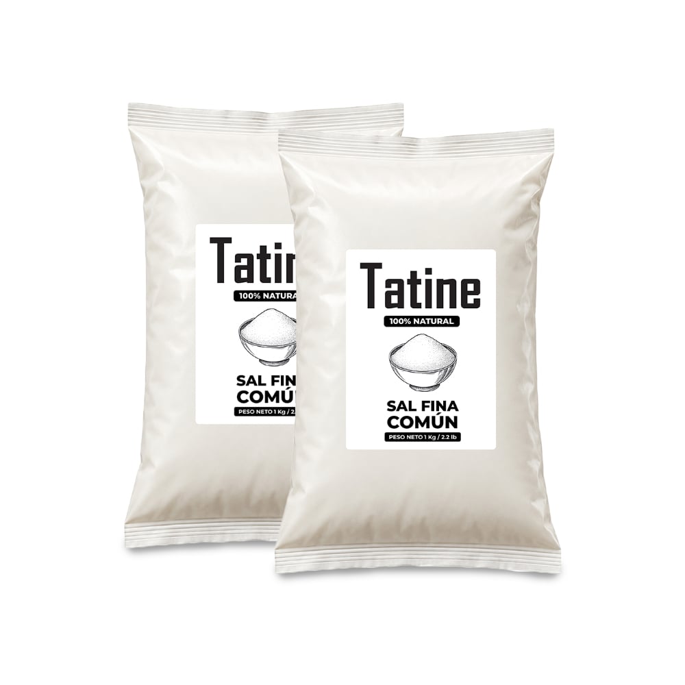Sal fina común Tatine (2 x 1 kg / 2.2 lb) - Imagen 1