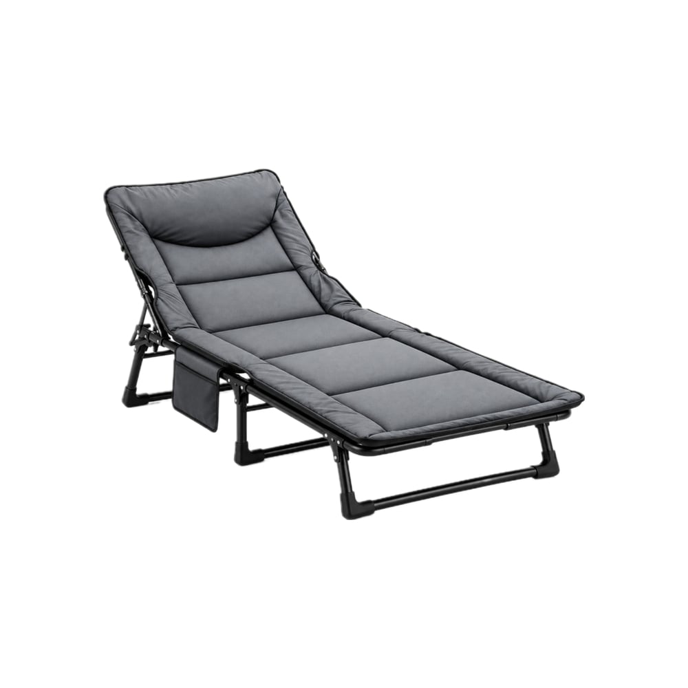 Catre plegable reclinable acolchado con almohada y bolsillo lateral 55 x 175 x 30 cm NAP - Imagen 1