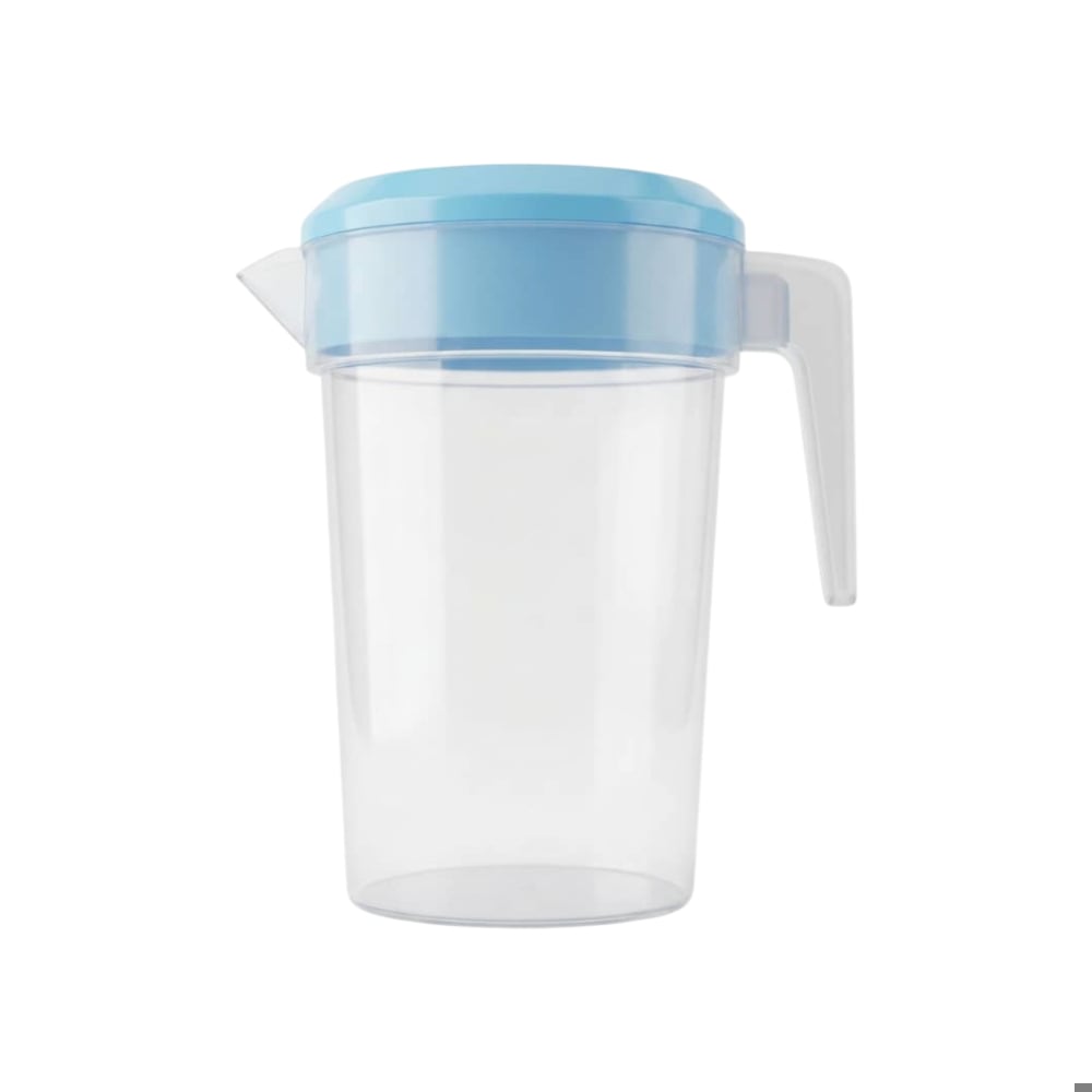 Jarra redonda de plástico con tapa de color azul 2 L Casa y Menaje - Imagen 1