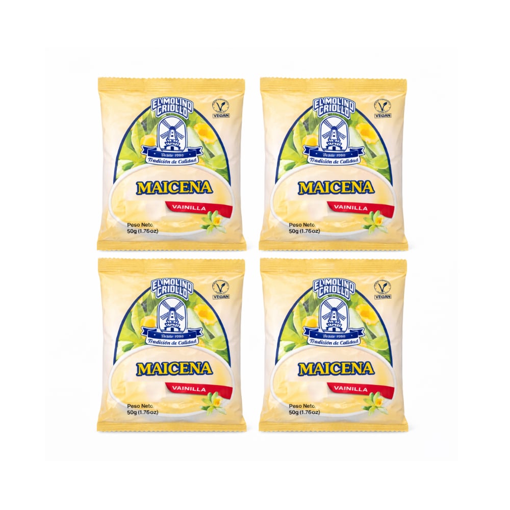 Maicena sabor vainilla El molino Criollo (4 x 50 g / 1.76 oz) - Imagen 1