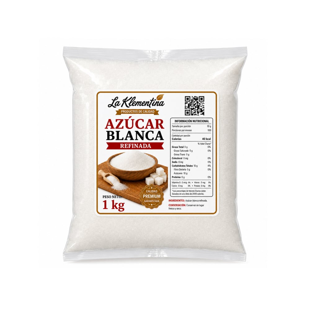 Azúcar blanca refinada La Klementina (1 kg / 2.2 lb) - Imagen 1