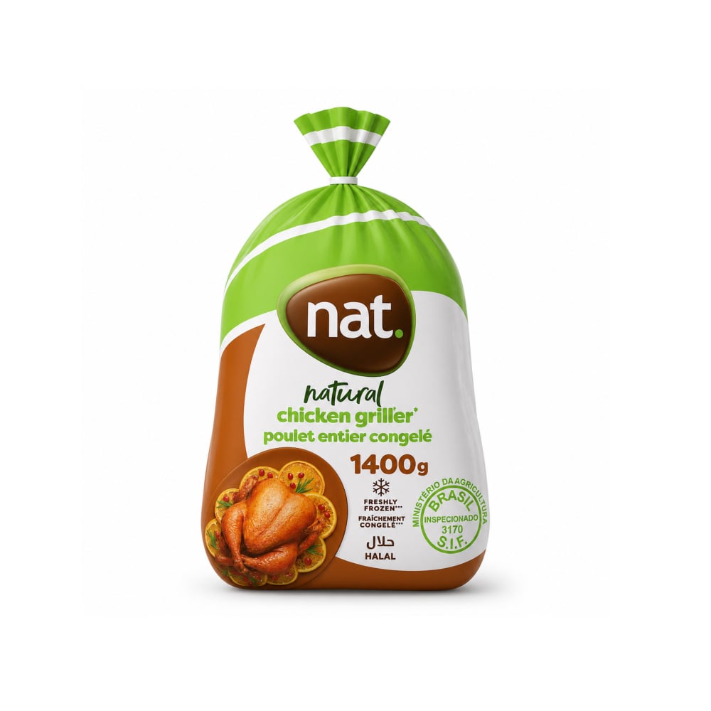 Pollo entero sin menudos Nat (1.4 kg / 3.08 lb) - Imagen 1