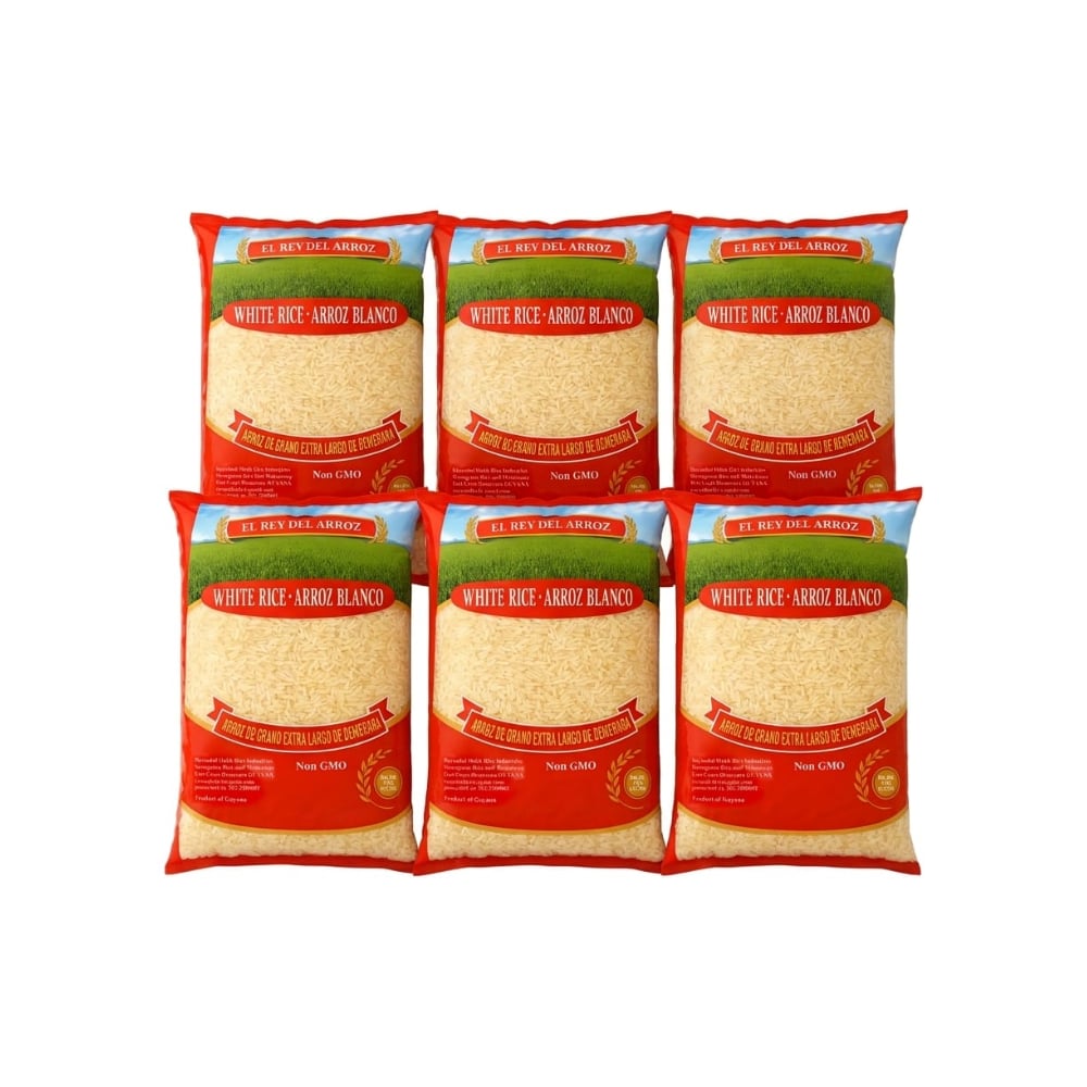 Arroz blanco de grano extra largo El rey del arroz (6 x 1 kg / 2.2 lb) - Imagen 1