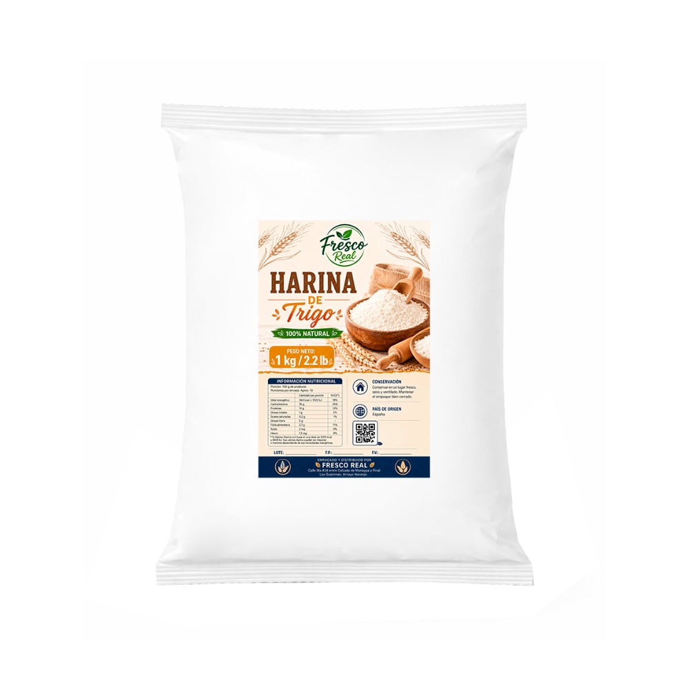 Harina de trigo fortificada Fresco Real (1 kg / 2.2 lb) - Imagen 1