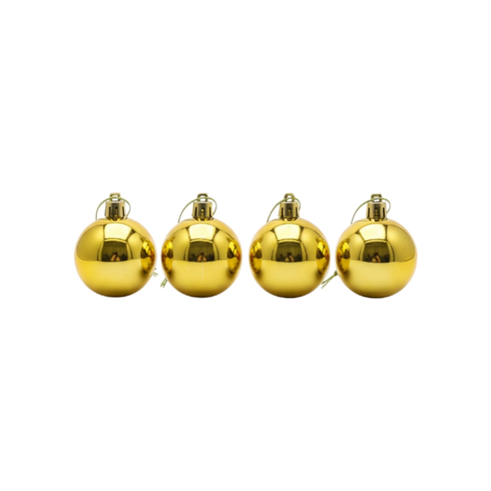 Set 4 bolas de Navidad color doradas con brillo de 5 cm Casa y Menaje - Imagen 1