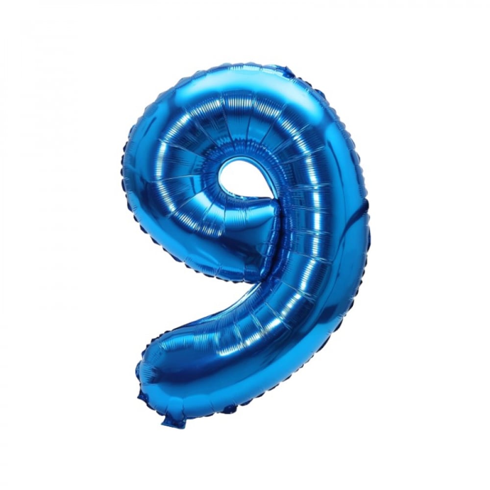 Globo azul número 9 Balloon (16 pulgadas) - Imagen 1