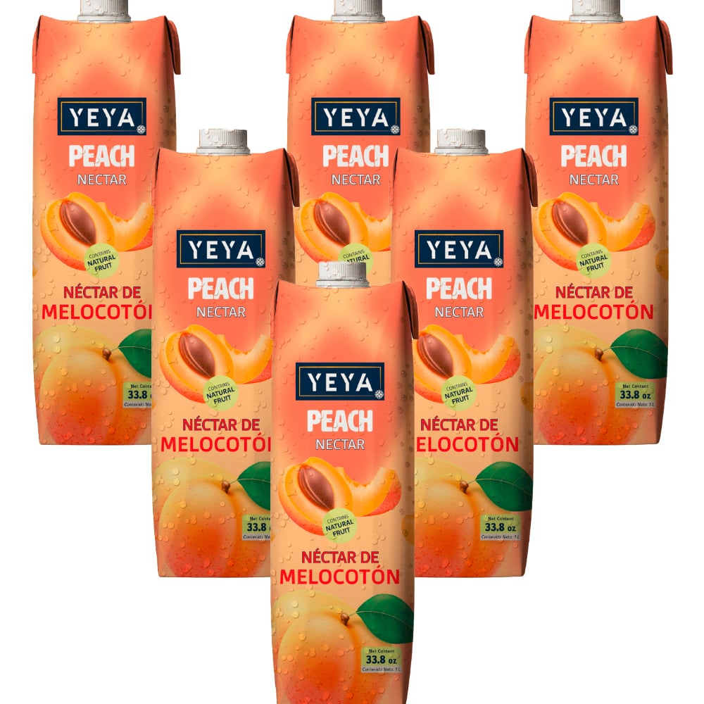 Néctar de melocotón YEYA (6 x 1 L / 33.8 fl oz) - Imagen 1