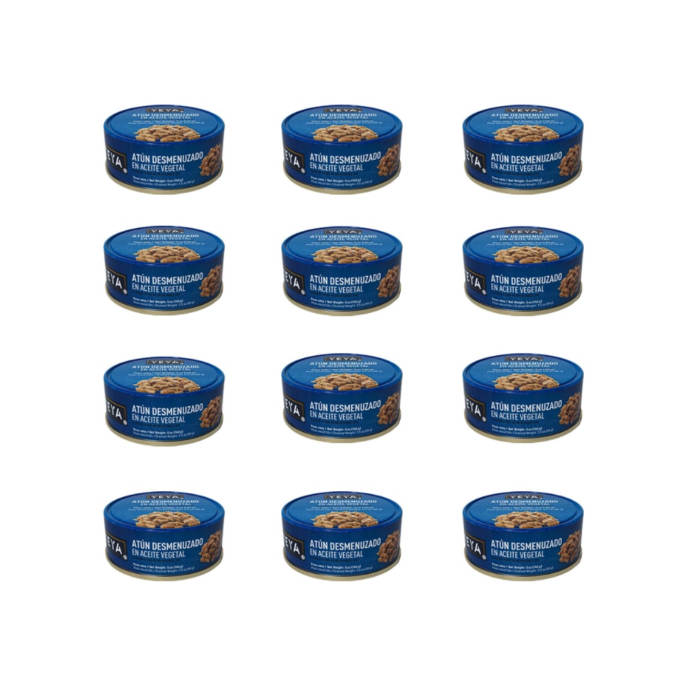 Atún desmenuzado en aceite vegetal YEYA (12 x 140 g / 5 oz) - Imagen 1