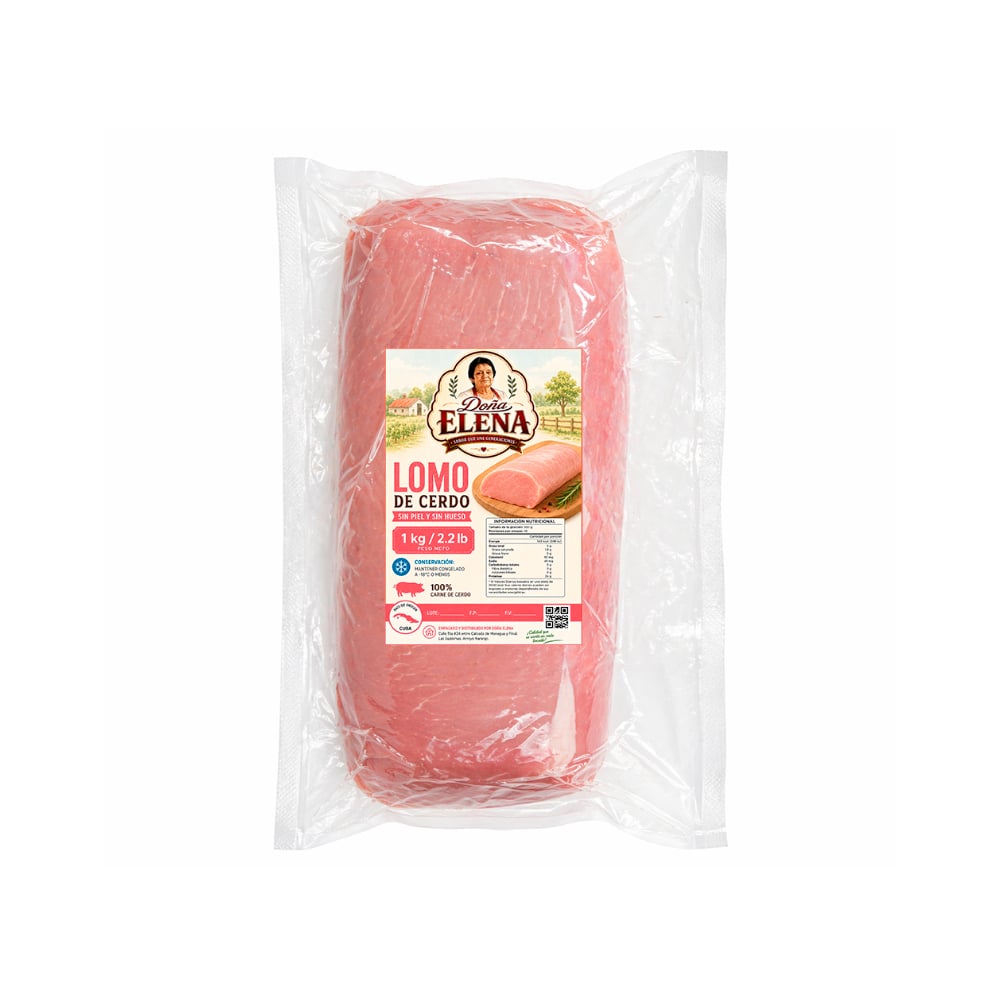 Lomo de cerdo sin piel y sin hueso Doña Elena (1 kg / 2.2 lb) - Imagen 1