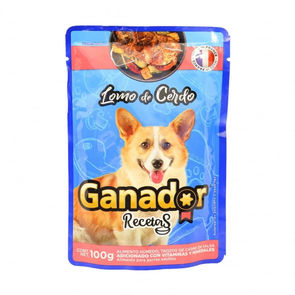 Alimento para perros adultos lomo de cerdo Ganador (100 g / 3.52 oz) - Imagen 1