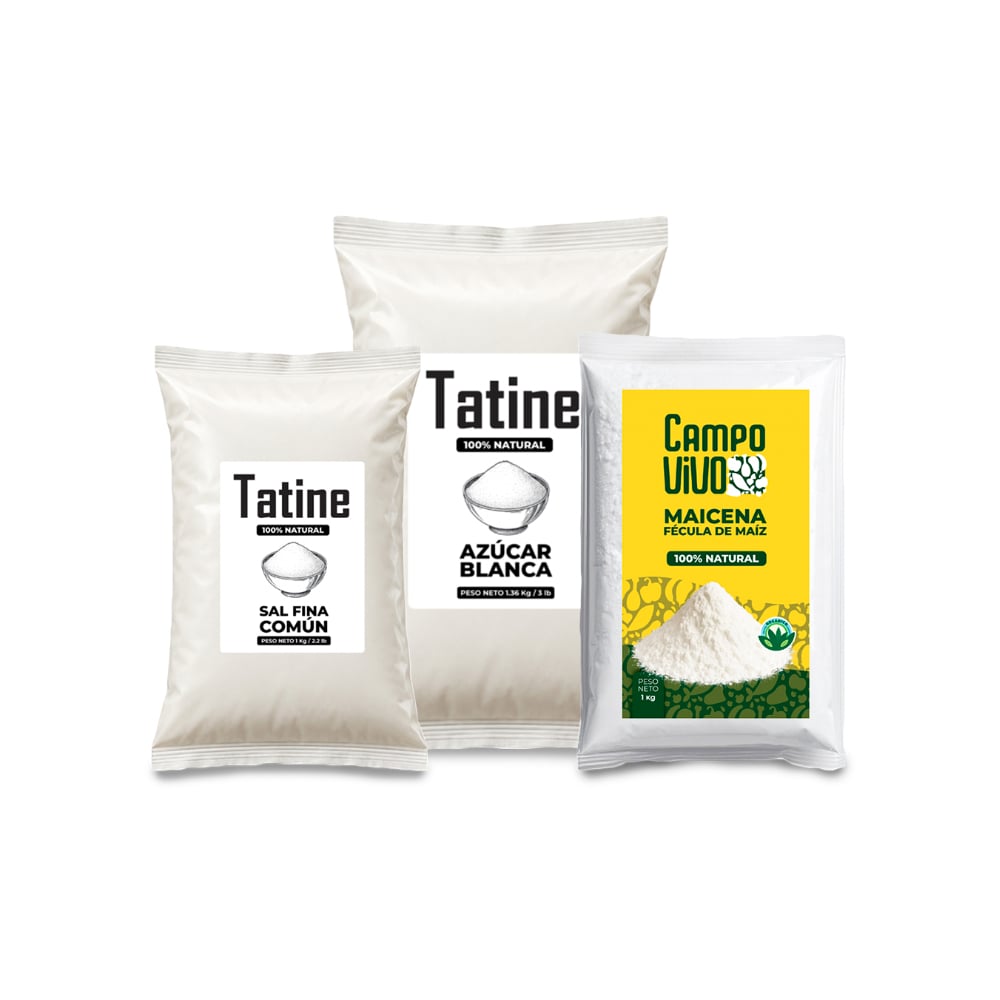 Combo básico de cocina #24: Maicena Campo Vivo + Azúcar blanca Tatine + Sal fina común Tatine - Imagen 1