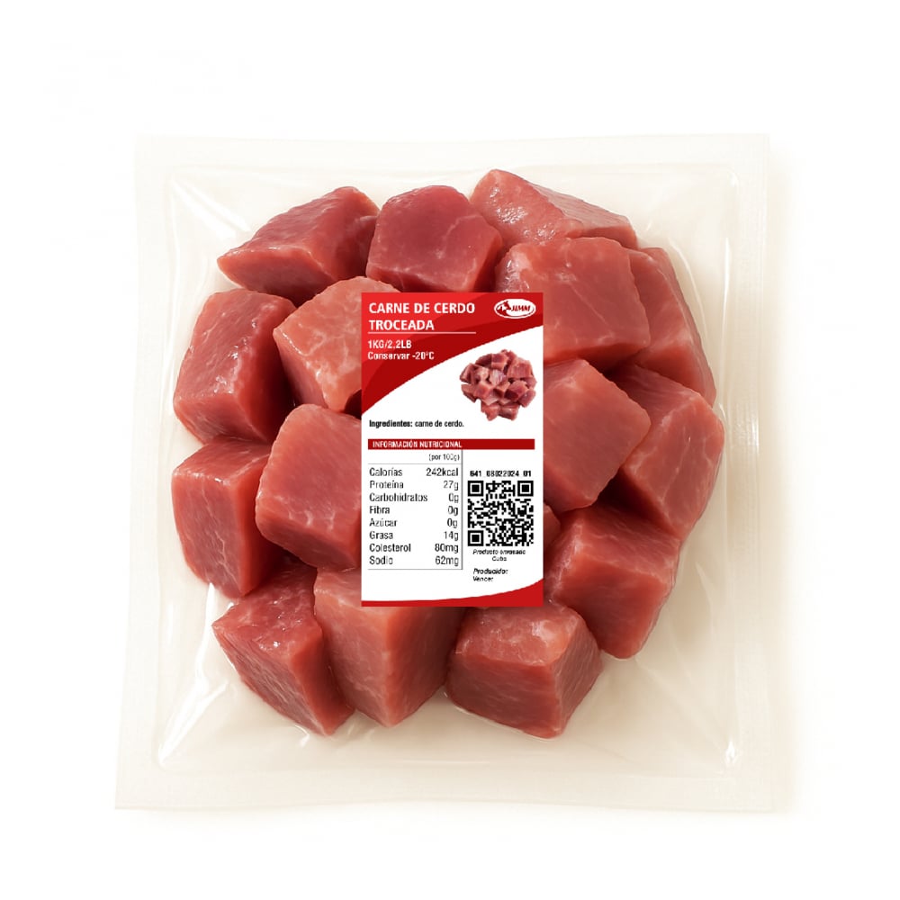 Carne de cerdo troceada Jimm (1 kg / 2.2 lb) - Imagen 1
