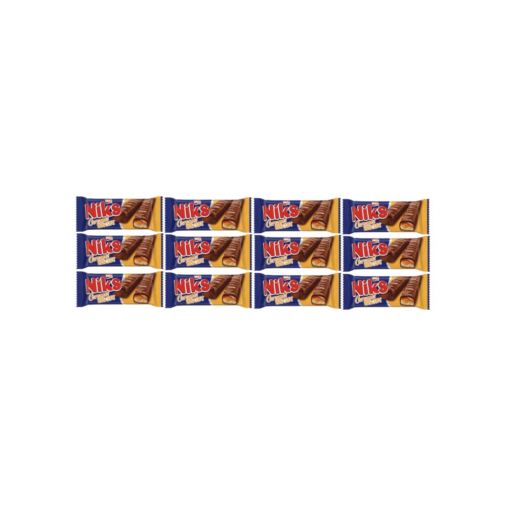 Galletas rellenas de caramelo y cubiertas de chocolate Niks Bifa (12 x 50 g / 1.76 oz) - Imagen 1