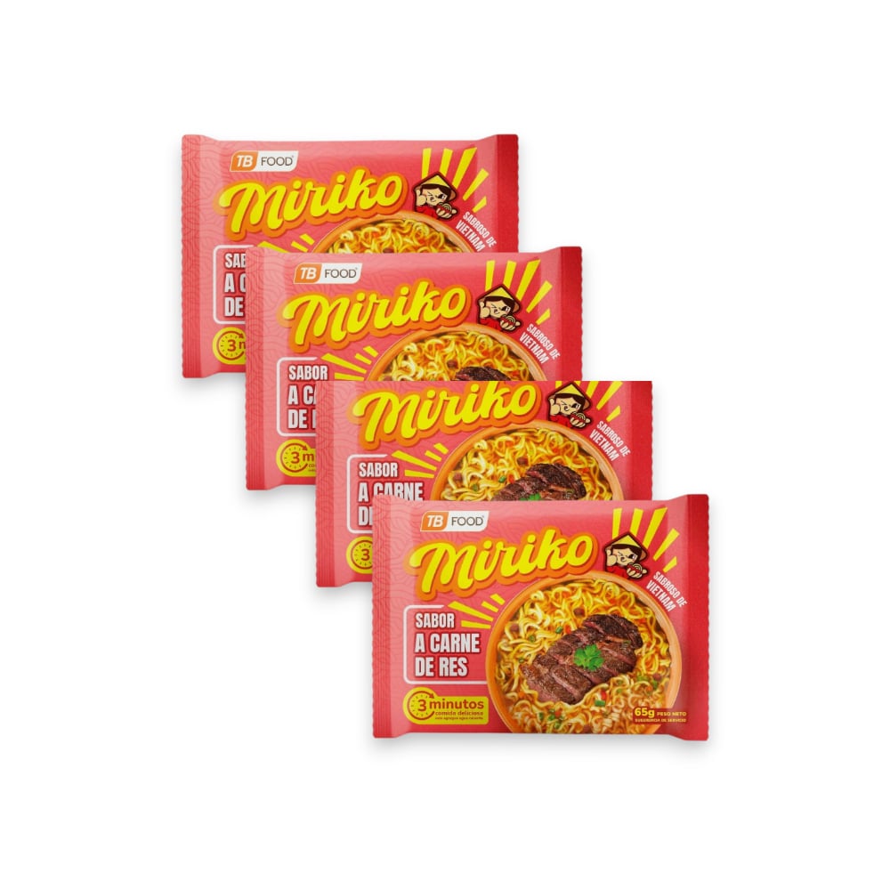 Sopa instantánea de fideos sabor a carne de res Miriko (65 g / 2.29 oz) - Imagen 1