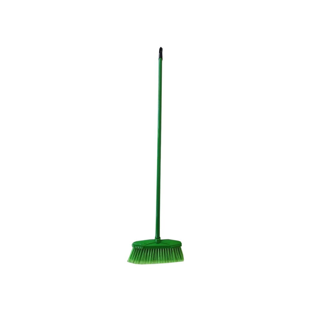 Escoba con mango de madera y cepillo verde XL Soluciones - Imagen 1