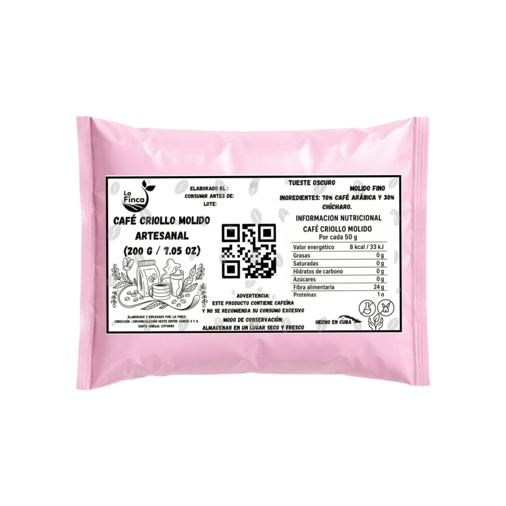 Café criollo molido artesanal La Finca (200 g / 7.05 oz) - Imagen 1