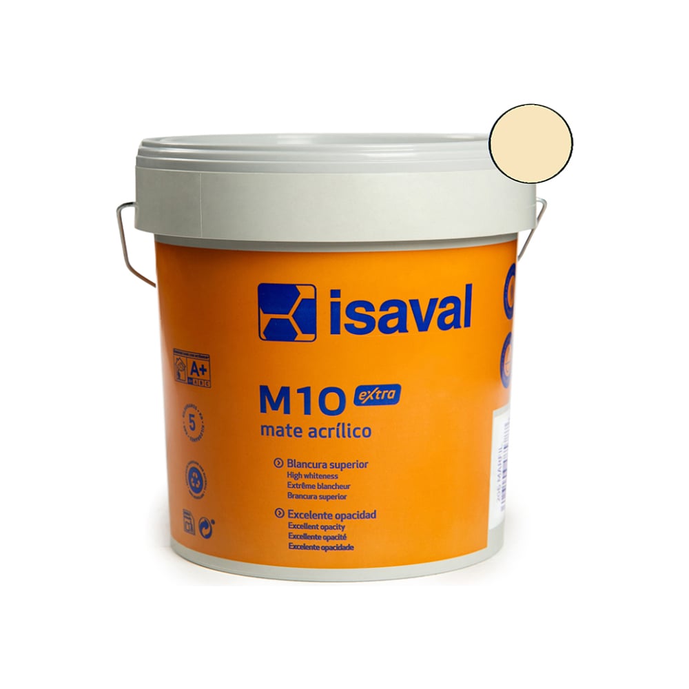 Pintura acrilica interior y exterior color marfil M - 10 Isaval (5 Kg / 11 lb) - Imagen 1