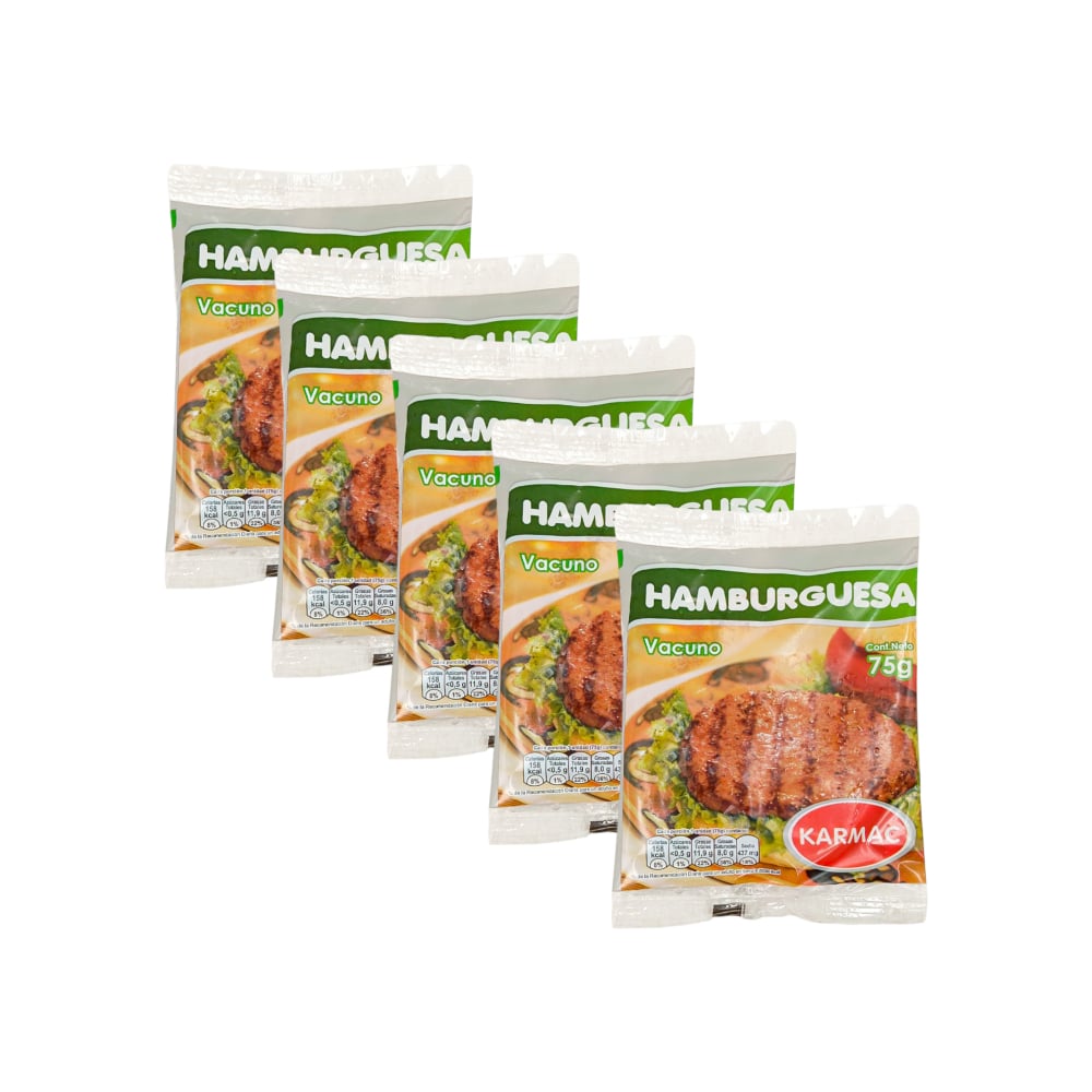 Hamburguesa de vacuno Karmac (5 x 75 g / 2.6 oz) - Imagen 1