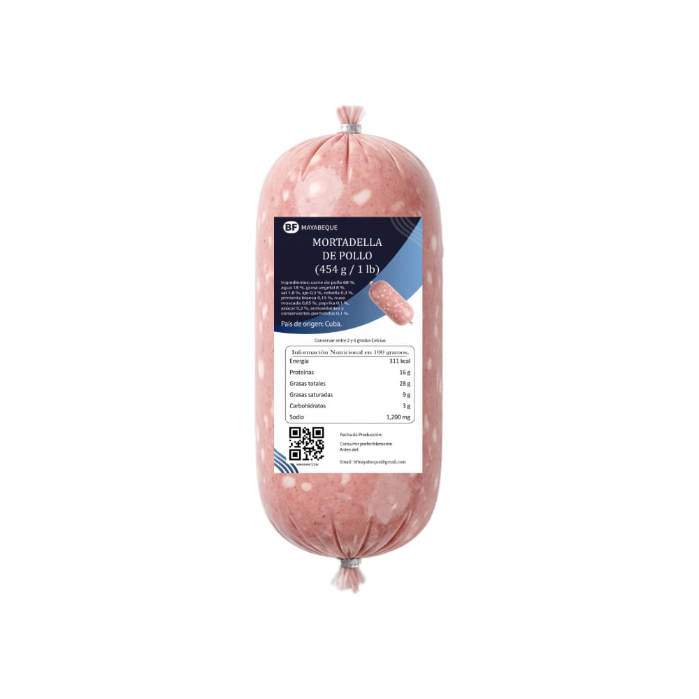 Mortadella de pollo BF Mayabeque (454 g / 1 lb) - Imagen 1