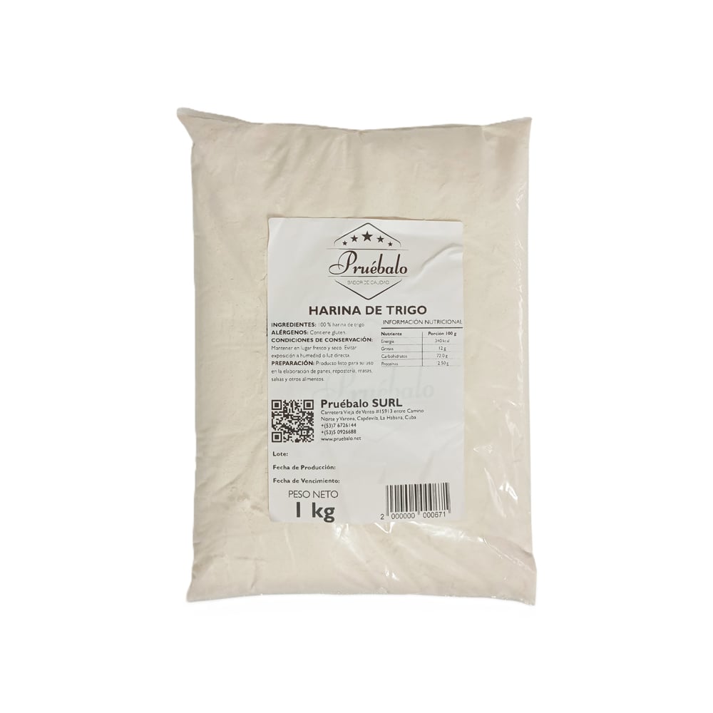 Harina de trigo Pruébalo (1 kg / 2.2 lb) - Imagen 1