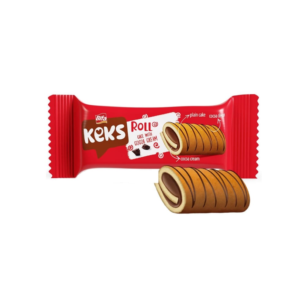 Tortas rollo con crema de cacao Keks Bifa (50 g / 1.76 oz) - Imagen 1