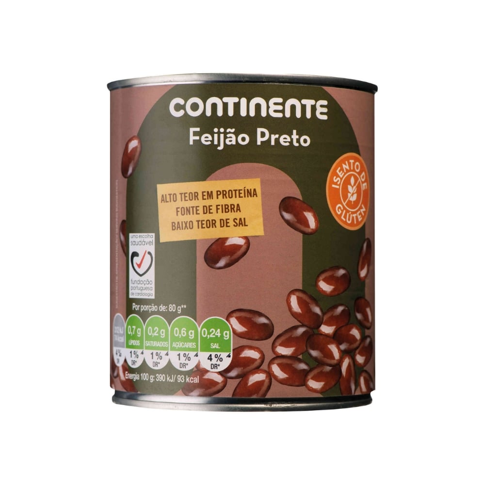 Frijoles negros cocidos Continente (820 g / 1.81 lb) - Imagen 1