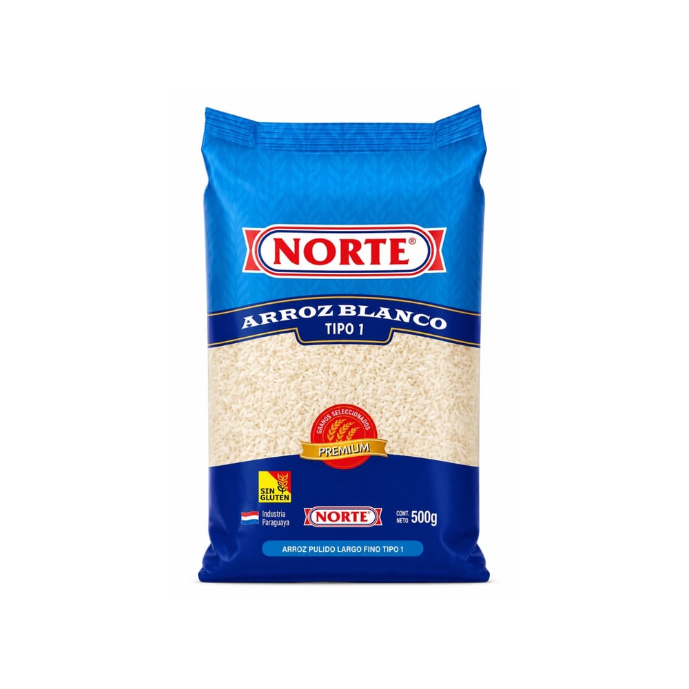 Arroz blanco pulido tipo 1 Norte (500 g / 1.1 lb) - Imagen 1