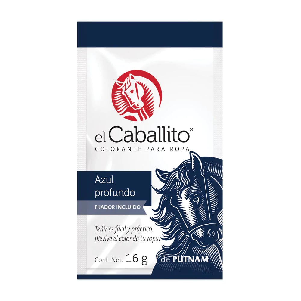 Colorante para ropa azul profundo El Caballito (16 g) - Imagen 1