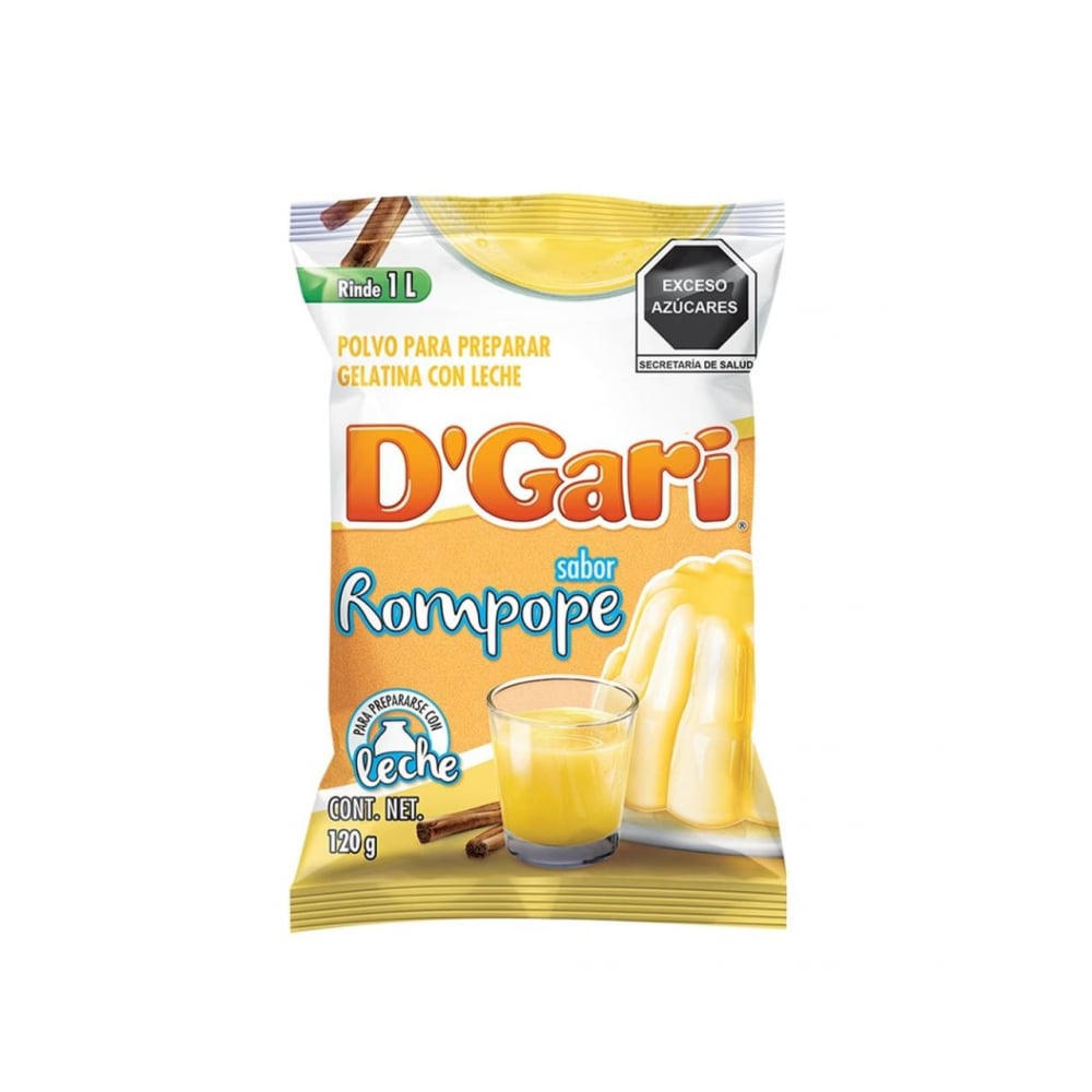Gelatina con leche sabor rompope D'Gari (120 g / 4.23 oz) - Imagen 1