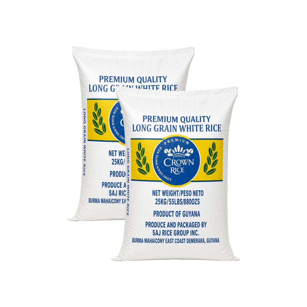 Arroz blanco de grano largo Crown Rice (2 x 25 kg / 55.1 lb) - Imagen 1