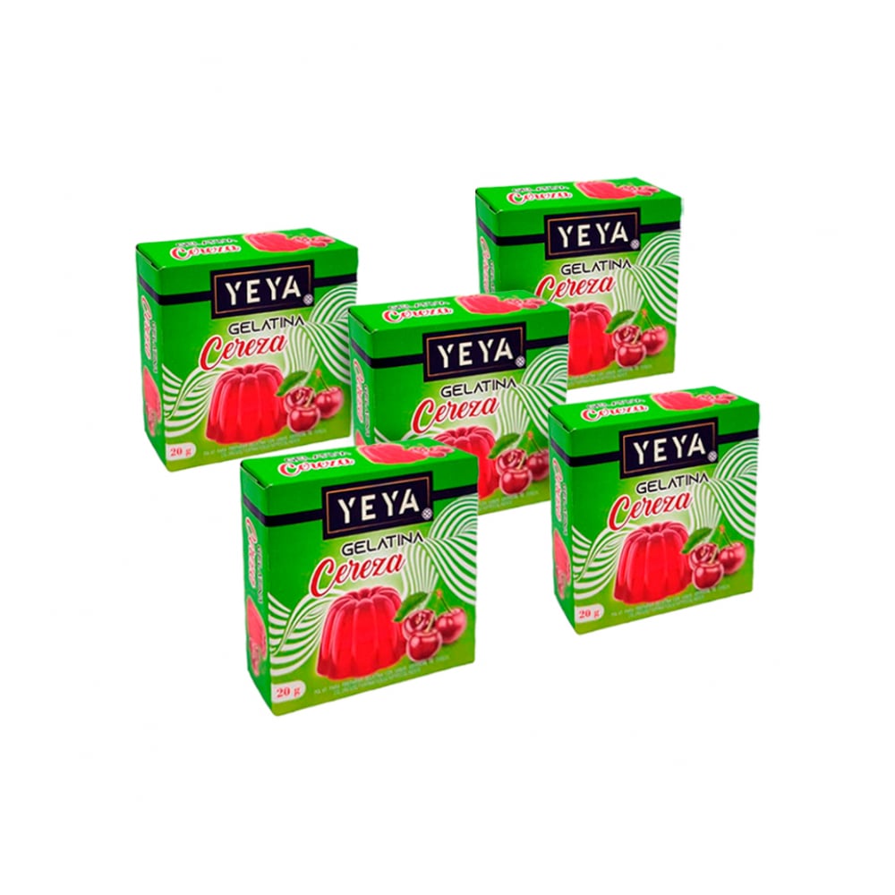 Gelatina sabor cereza YEYA (5 x 20 g) - Imagen 1