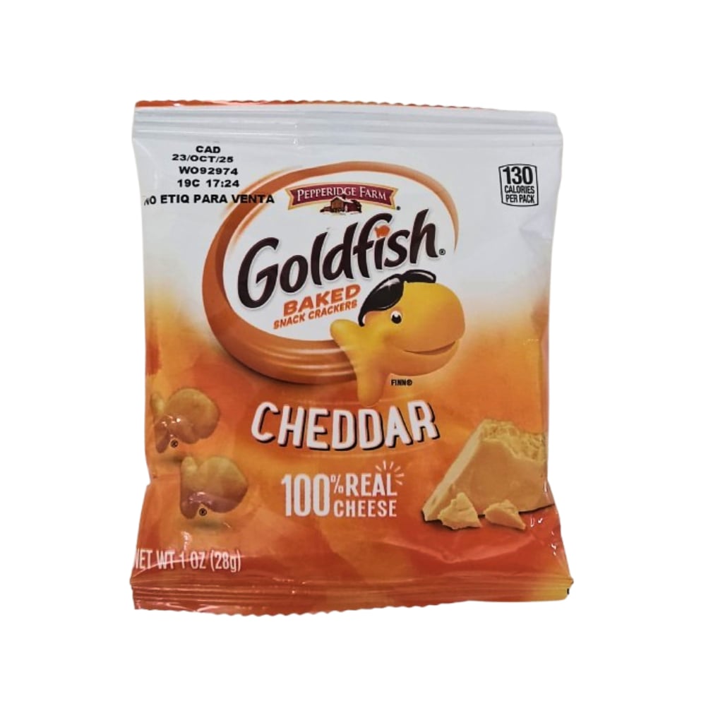 Galletas horneadas con queso cheddar en forma de peces dorados Goldfish (28 g) - Imagen 1