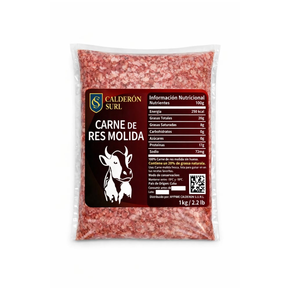 Carne de res molida Calderón (1kg / 2.2 lb) - Imagen 1
