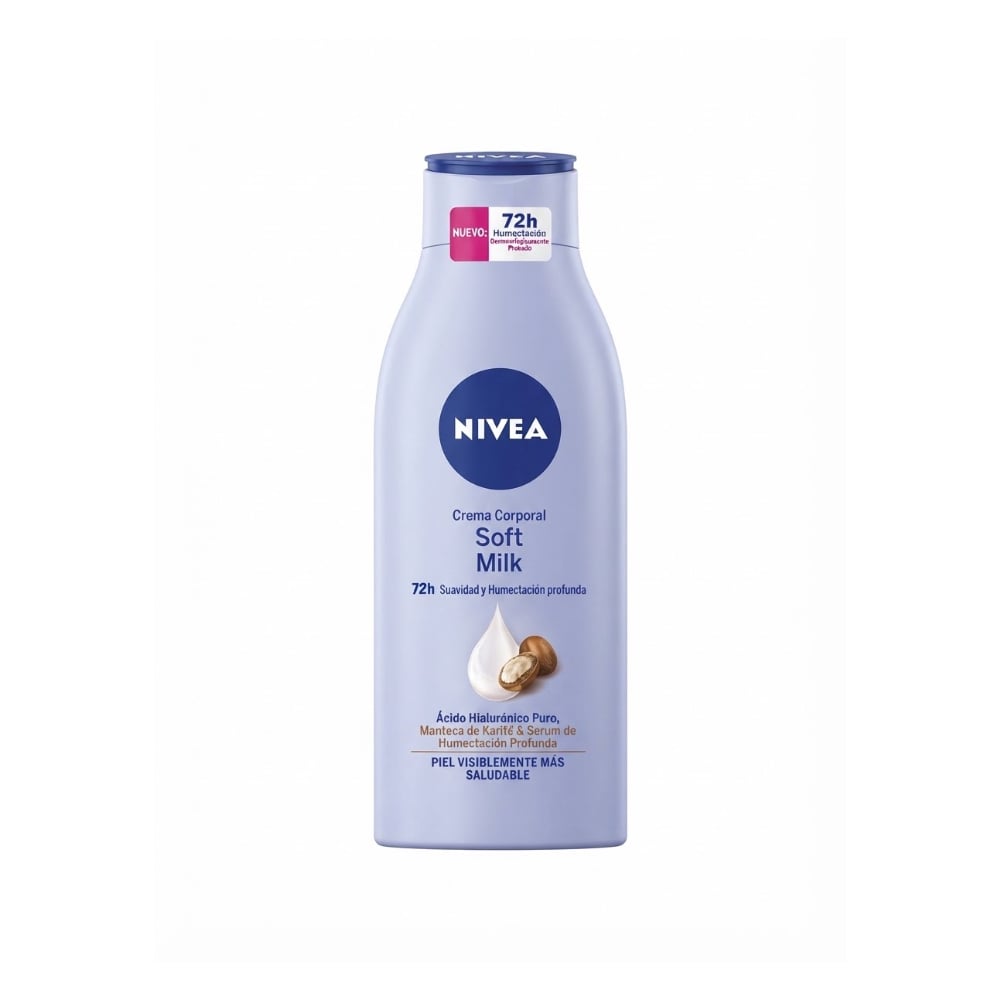 Crema corporal con karité para piel seca 72 h Soft Milk Nivea (100 ml) - Imagen 1