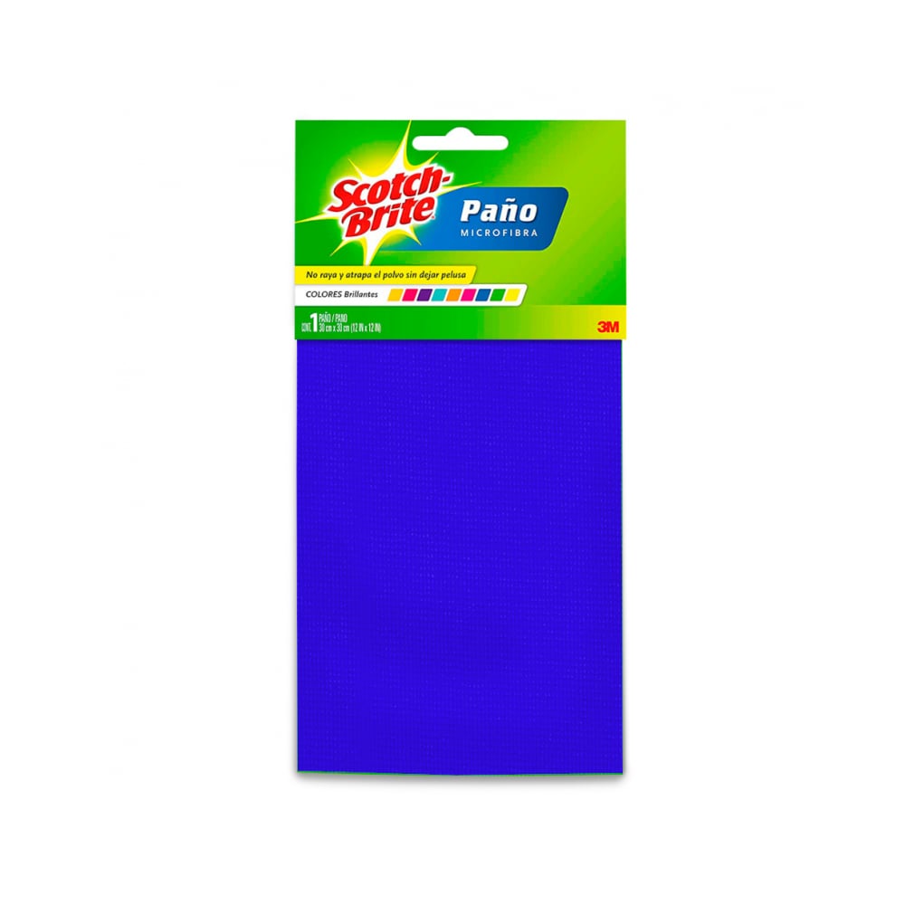 Paño de microfibra color azul para limpieza (30 cm x 30 cm) Scotch-Brite - Imagen 1