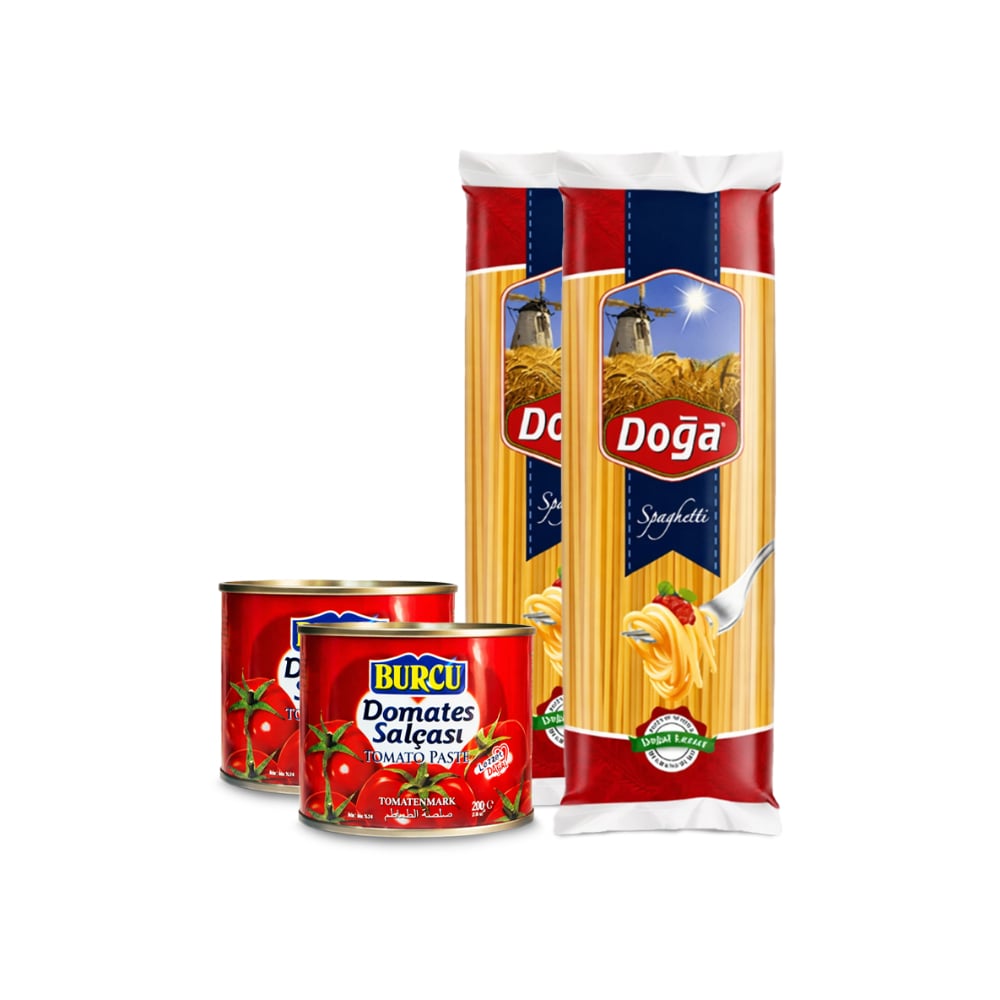 Combo espagueti básico #1: Espaguetis Doga + Pasta de tomate Burcu - Imagen 1