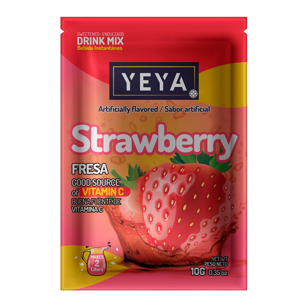 Refresco instantáneo sabor fresa YEYA (10 g) - Imagen 1