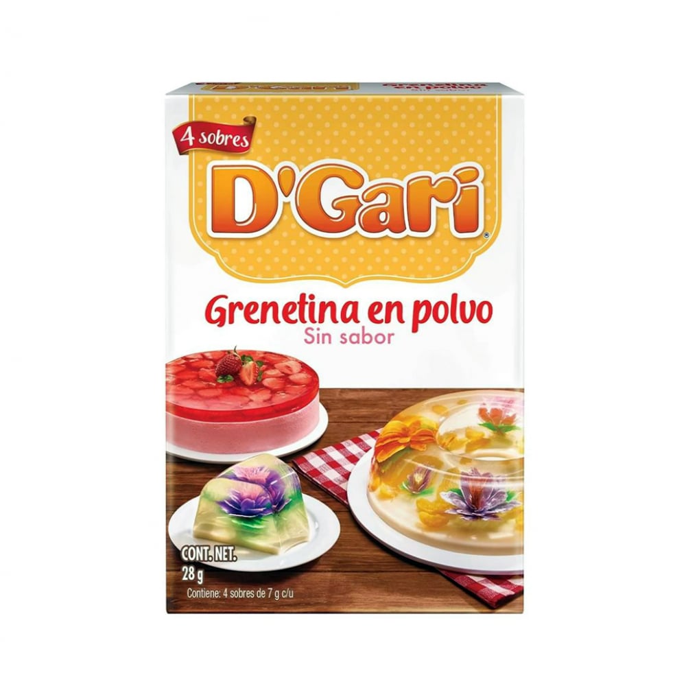 Grenetina en polvo sin sabor D'Gari (28 g) - Imagen 1