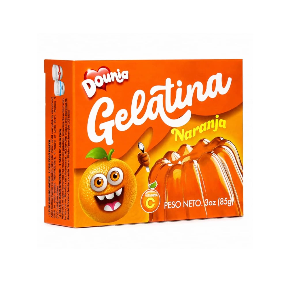 Gelatina con sabor a naranja Dounia (85 g / 3 oz) - Imagen 1
