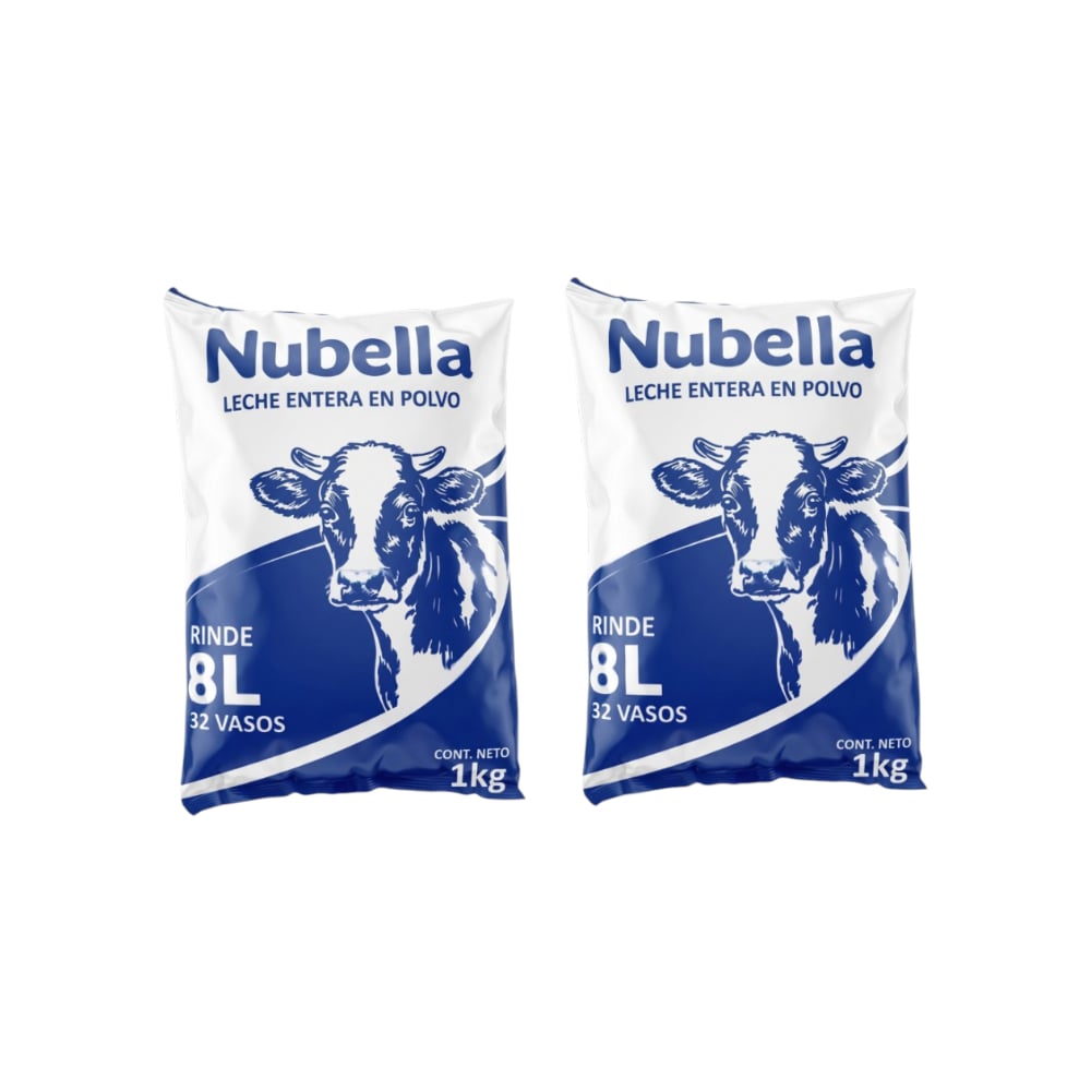 Leche en polvo entera Nubella (2 x 1 kg / 2.2 lb) - Imagen 1