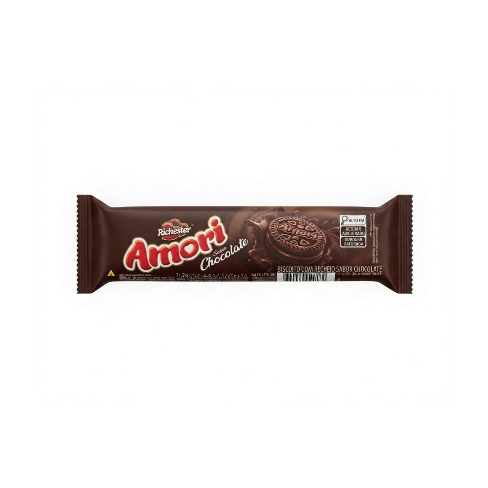 Galletas de chocolate con relleno sabor chocolate Amori Richester (71 g / 2.5 oz) - Imagen 1