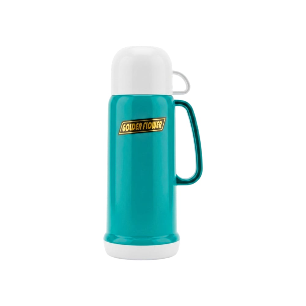 Termo plástico verde y blanco Golden Flower (0.45 L) - Imagen 1