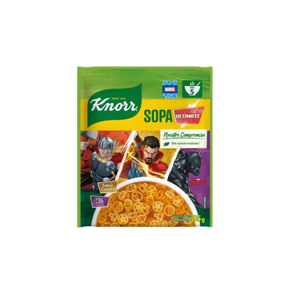 Sopa para niños con forma de Avengers Knorr (95 g / 3.35 oz) - Imagen 1