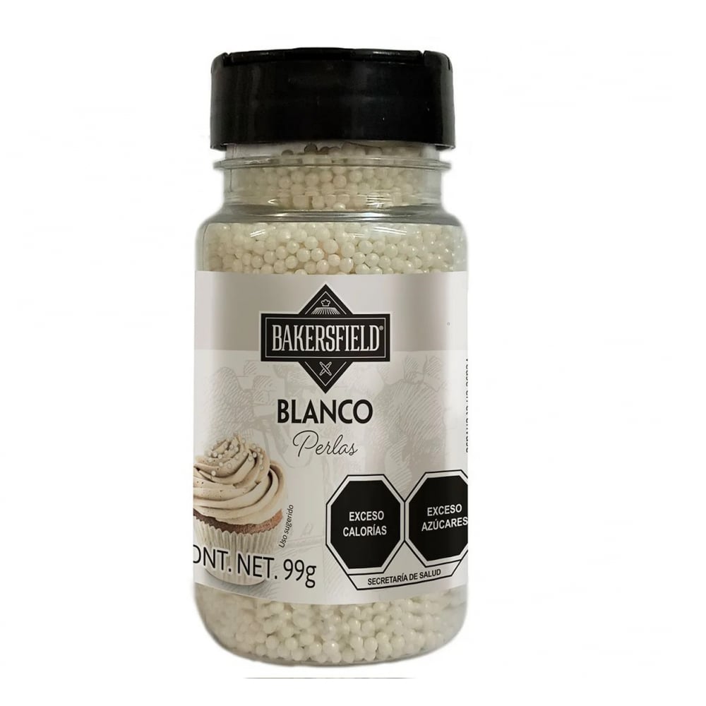 Perlas blancas para decorar postres Bakersfield (99 g / 3.5 oz) - Imagen 1