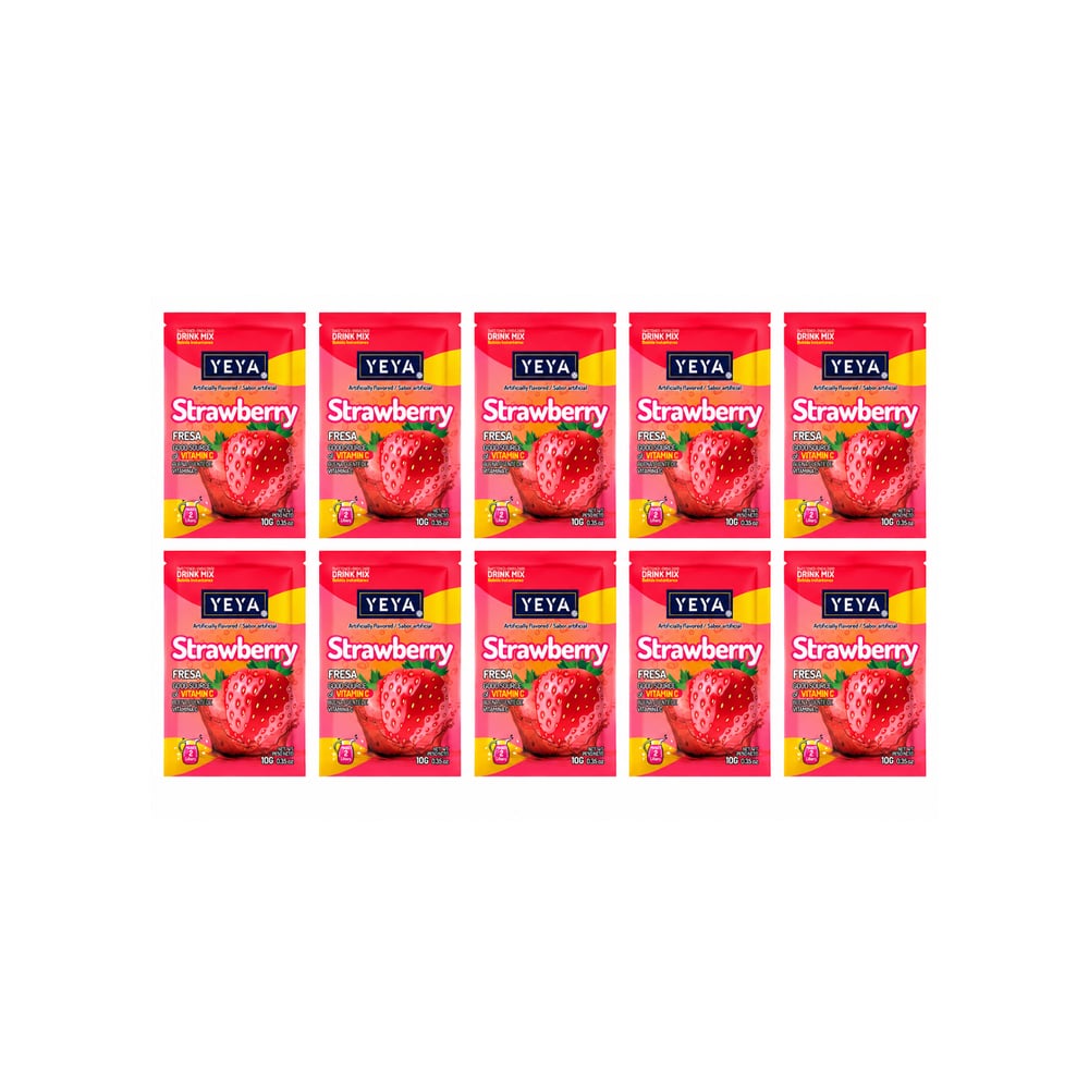 Refresco instantáneo sabor fresa YEYA (10 x 10 g) - Imagen 1