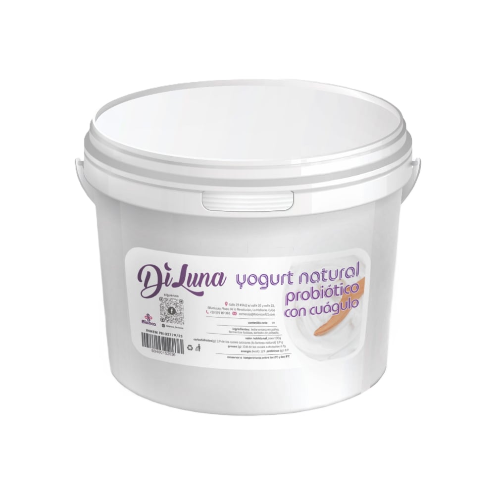 Yogur natural probiótico con coágulo DiLuna (4 L) - Imagen 1